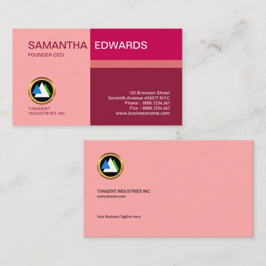 Uitgebreide Retro Pink Galore Business CEO Visitekaartje (Voorkant / Achterkant)