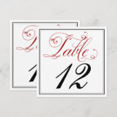 Uitgebreide Rode Script Tafel Nummerkaarten Kaart (Voorkant / Achterkant)