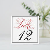 Uitgebreide Rode Script Tafel Nummerkaarten Kaart (Staand voorkant)