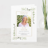 Uitgebreide rouwkaart met groene beplanting programma (Voorkant)