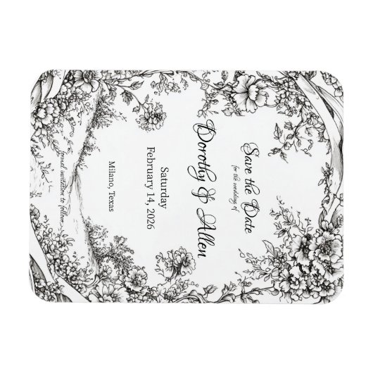 Uitgebreide rustieke bloemen magneet (Horizontaal)