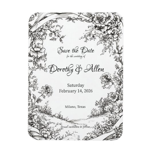 Uitgebreide rustieke bloemen magneet (Verticaal)