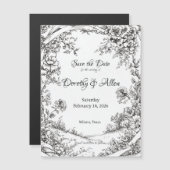 Uitgebreide rustieke bloemen magnetische uitnodiging (Voorkant / Achterkant)