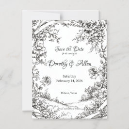 Uitgebreide rustieke bloemen magnetische uitnodiging