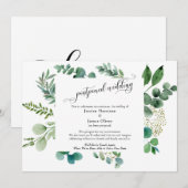 Uitgebreide Script Eucalyptus Uitgestelde Trouwkaa Kaart (Voorkant / Achterkant)