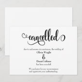 Uitgebreide script geannuleerde huwelijksaankondig kaart (Voorkant / Achterkant)