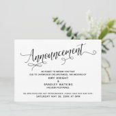 Uitgebreide script uitgestelde huwelijksaankondigi kaart (Staand voorkant)