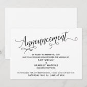 Uitgebreide script uitgestelde huwelijksaankondigi kaart (Voorkant / Achterkant)