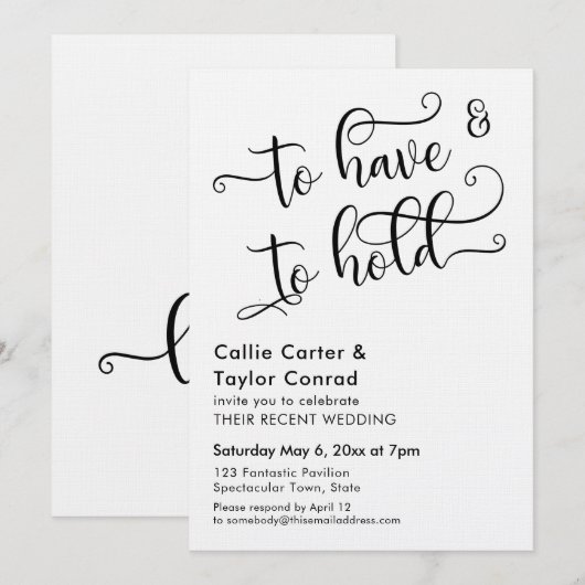 Uitgebreide scripttypografie hebben en houden kaart (Voorkant / Achterkant)