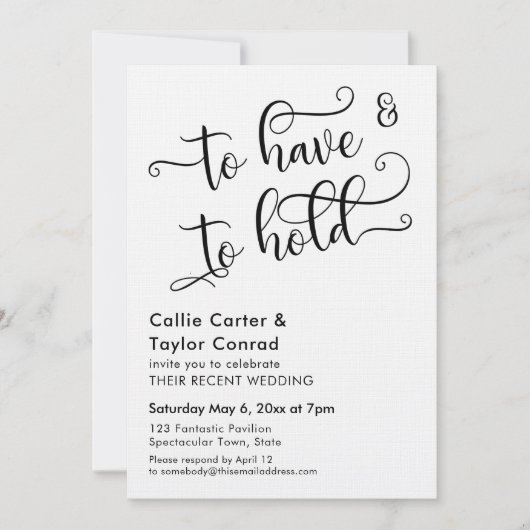 Uitgebreide scripttypografie hebben en houden kaart (Voorkant)