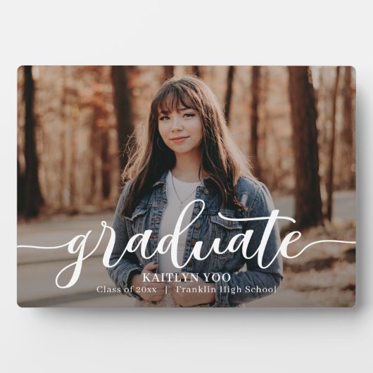 Uitgebreide smaak EDITABLE COLOOR Afstuderen Plaqu Fotoplaat (voorkant)