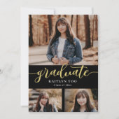 Uitgebreide smaak Editable Color Afstuderen Invita Kaart (Voorkant)