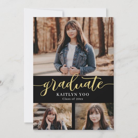 Uitgebreide smaak Editable Color Afstuderen Invita Kaart (Voorkant)