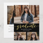 Uitgebreide smaak Editable Color Afstuderen Invita Kaart (Voorkant / Achterkant)