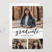 Uitgebreide smaak Editable Color Afstuderen Invita Kaart (Voorkant / Achterkant)