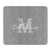 Uitgebreide snijplaat van monogram elegant glas snijplank (Voorkant)