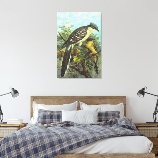 Uitgebreide spotprenten op cuckoo-vogelcanvas afdr canvas afdruk (Insitu (Slaapkamer))