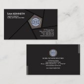 Uitgebreide, stijlvolle zwarte Pentagon Distributi Visitekaartje (Voorkant / Achterkant)