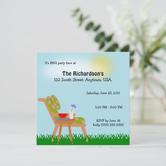 Uitgebreide stoel zomertijd BBQ Kaart (Staand voorkant)