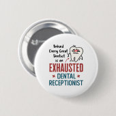 Uitgebreide tandheelkundige receptionist Funny Fro Ronde Button 5,7 Cm (Voorkant /achterkant)