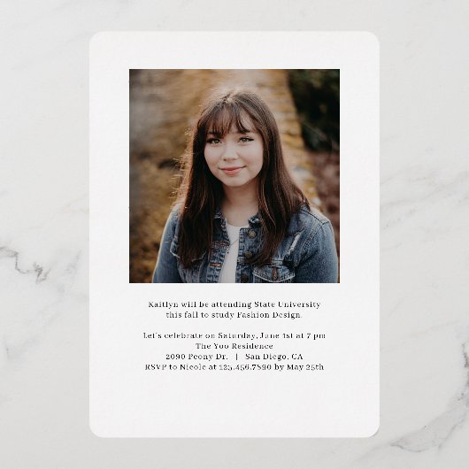 Uitgebreide Taste Folie Afstuderen Uitnodiging (Achterkant)