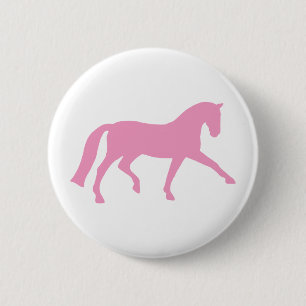 Uitgebreide Trot Dressage Horse (roze) Ronde Button 5,7 Cm