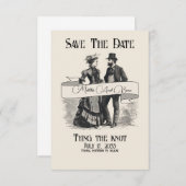 Uitgebreide Trouwkaart 'Save the Date' in Victoria Save The Date (Voorkant / Achterkant)
