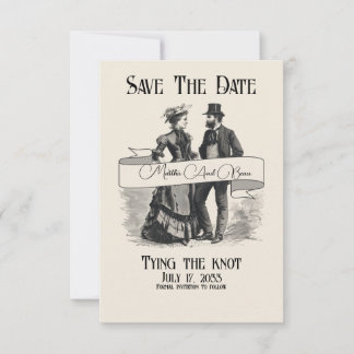 Uitgebreide Trouwkaart 'Save the Date' in Victoria Save The Date
