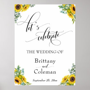 Uitgebreide typografie Floral Laten we teken viere Poster