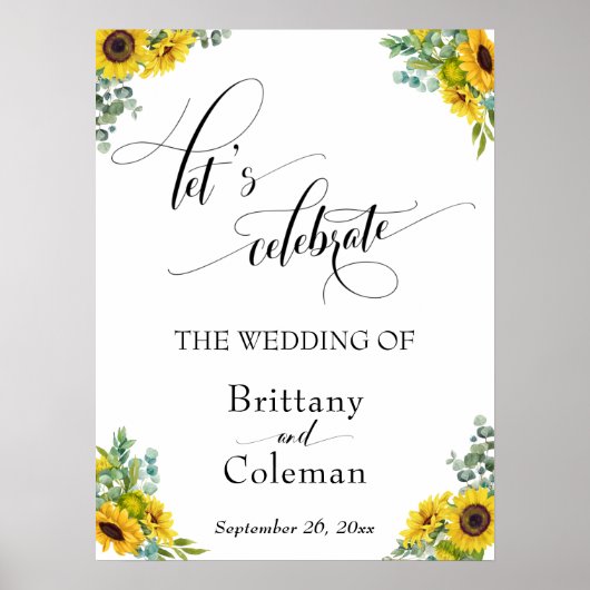 Uitgebreide typografie Floral Laten we teken viere Poster (Voorkant)