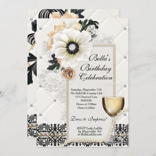 Uitgebreide uitvindingen van elegante partijen kaart (Voorkant / Achterkant)