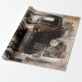 Uitgebreide vuilnisauto cadeaupapier (Uitgerold)