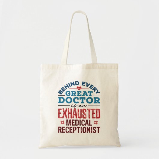Uitgebreide waardering medisch receptionist tote bag (Voorkant)