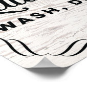 Uitgebreide wasdroog wasgoed op bijtend hout poster (Hoek)