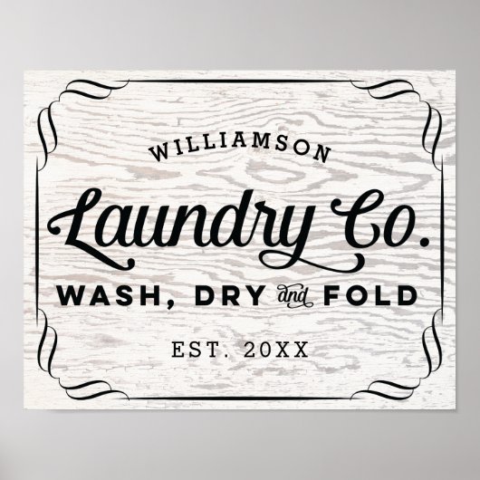 Uitgebreide wasdroog wasgoed op bijtend hout poster (Voorkant)