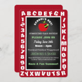 Uitgebreide zomerwedstrijd Alphabet "School's Out" Kaart (Voorkant / Achterkant)