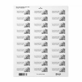 Uitgebreide zwarte Rol Wit Weddenschap Etiket (Full Sheet)