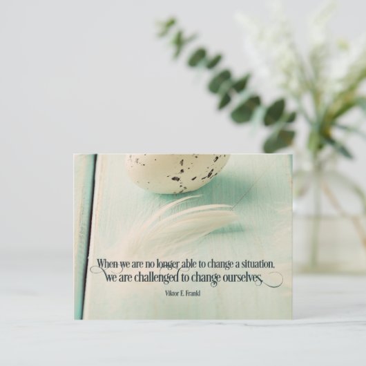 Uitgedaagd om onszelf te veranderen briefkaart (Staand voorkant)