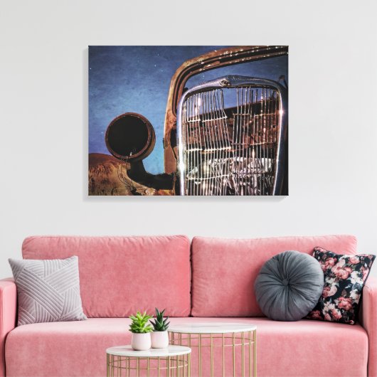 Uitgedoofde klassieke auto canvas afdruk (Insitu (Woonkamer))