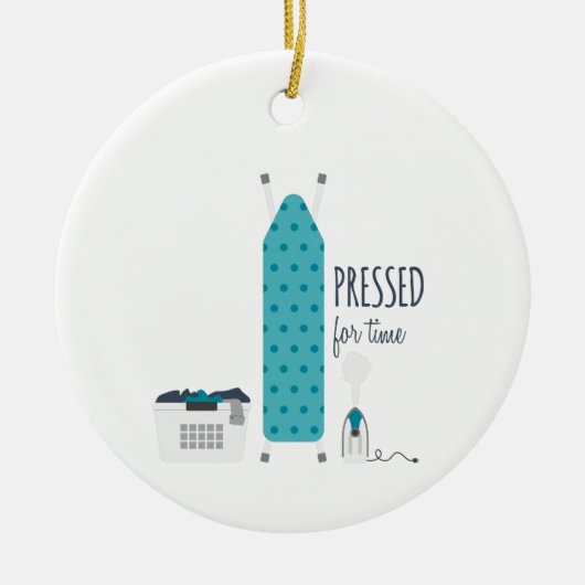 Uitgedrukt voor tijd keramisch ornament (Voorkant)