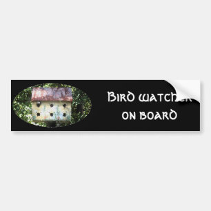 Uitgegeven vogelhuis bumpersticker