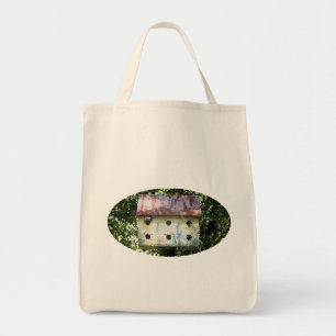 Uitgegeven vogelhuis tote bag