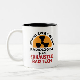 Uitgegraven radiologische technologieconoom Tech F Tweekleurige Koffiemok