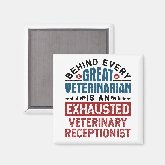 Uitgegraven veterinair receptionist magneet (Voorkant / Achterkant)