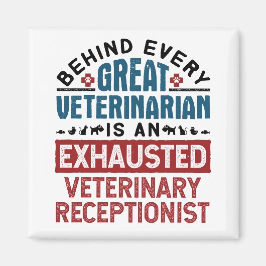 Uitgegraven veterinair receptionist magneet (Voorkant)