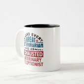 Uitgegraven veterinair receptionist tweekleurige koffiemok (Voorkant links)