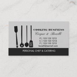 Uitgehakt pasta, gekookte spatel, spongereedschap visitekaartje