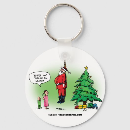 Uitgehangen Kerstman Verdraaide Cartoon Sleutelhanger (Voorkant)