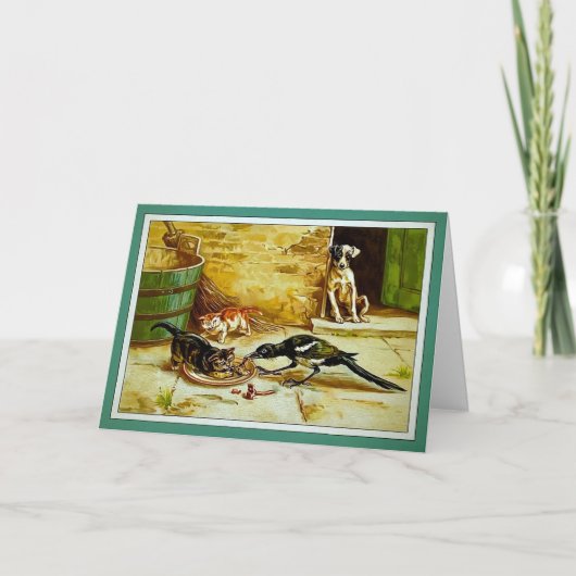  uitgehongerde dieren kerst Kaart (Voorkant)