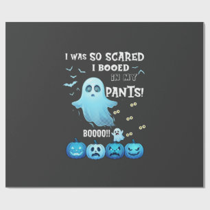 Uitgejoelde Broek Halloween Geest Blauwe Pompoenen Cadeaupapier